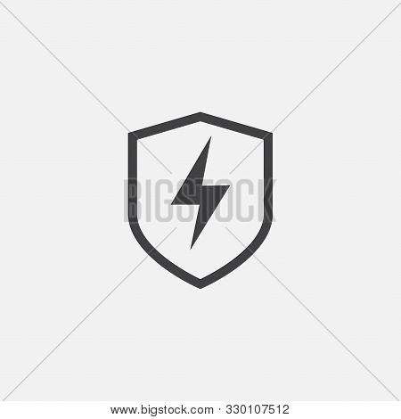Creative Electric Shield Logo Design Template, Modern Vector Symbol Of Electric Power Protection, Bo