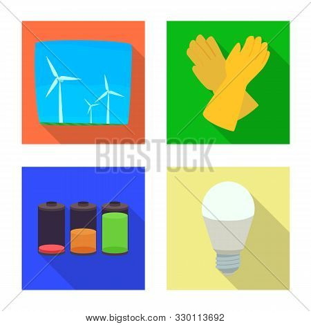 Vector Illustration Of Electricity And Electric Logo. Set Of Electricity And Energy Stock Vector Ill