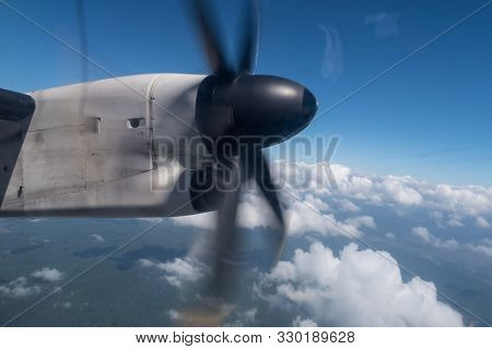 An Aircraft Wing With A Motor-driven Propellers