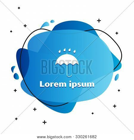 White Umbrella And Rain Drops Icon Isolated On White Background. Waterproof Icon. Protection, Safety