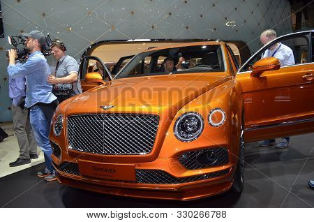 Geneva, Switzerland - March 04, 2019: Bentley Bentayga - Geneva International Motor Show 2019