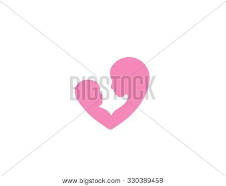 Family Love Design Logo	- White Background Illustartion Design