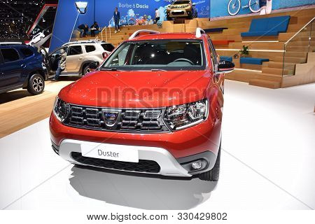 Geneva, Switzerland - March 05, 2019: Dacia Duster - Geneva International Motor Show 2019