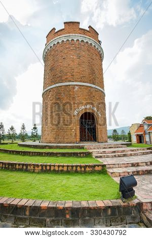 Prachin Buri, Thailand - October 03, 2019: Brick Tower In The Verona At Tublan In Prachin Buri Provi