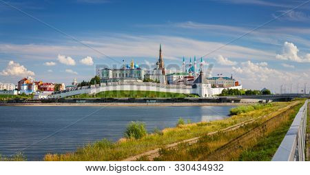 The Kazan Kremlin on the banks of the river Kazanka, Kazan, Russia
