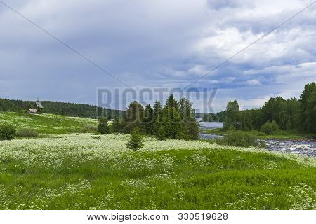 The Keret River Flows Into The White Sea. Karelia, Russia, End Of June.