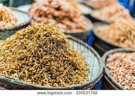 Dried Sea Food Products Sold On The Market In Hanoi, Vietnam