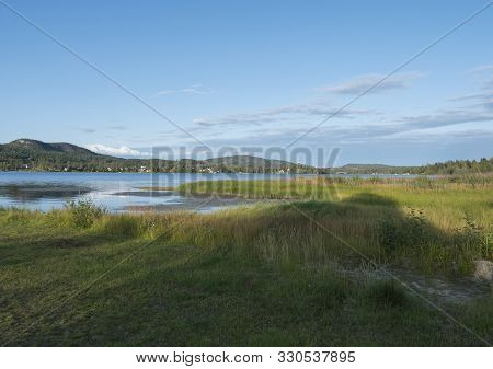 Vew On Sjalevadsfjarden Lake In Ornskoldsvik City In Vasternorrland Region Of Sweden. Summer Sunny D
