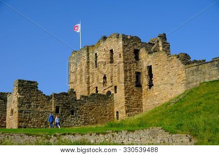 Tynemouth, England - June 28, 2019: Ruins Of The Medieval Tynemouth Priory And Castle, A Popular Vis