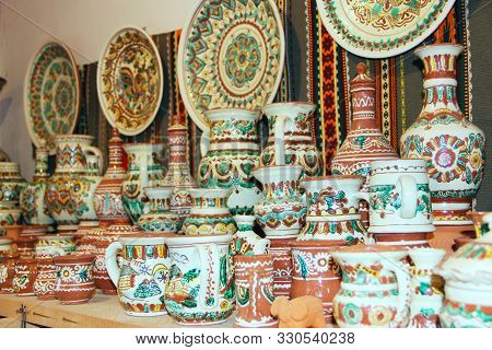 Kosiv Ivano-frankivsk Region/ Ukraine - 27 October 2017 / Ukraine: 
Products Of Ceramics On Sale In 
