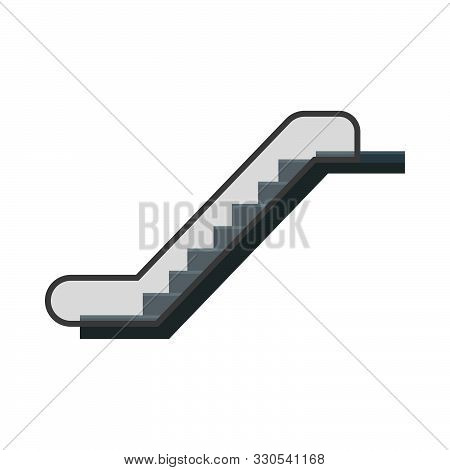 Escalator Urban Stairway Motion Walkway Electric Elevator. Lift Icon Floor Interior Vector Subway St