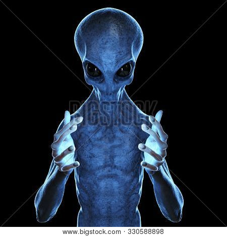 3d rendered medically accurate illustration of a grey alien 