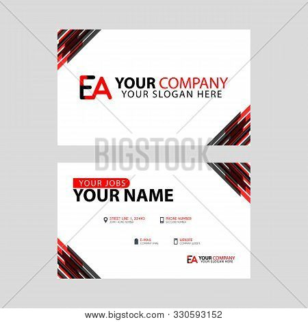 Letter Ea Logo In Black Which Is Included In A Name Card Or Simple Business Card With A Horizontal T