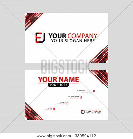 Letter Ej Logo In Black Which Is Included In A Name Card Or Simple Business Card With A Horizontal T