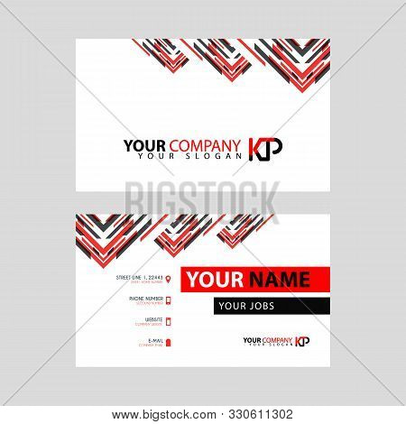 The New Simple Business Card Is Red Black With The Kp Logo Letter Bonus And Horizontal Modern Clean 