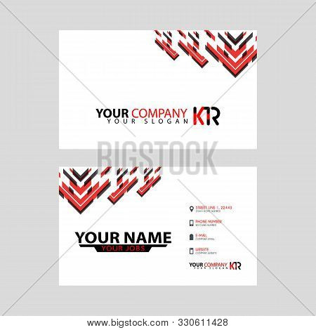 The New Simple Business Card Is Red Black With The Kr Logo Letter Bonus And Horizontal Modern Clean 