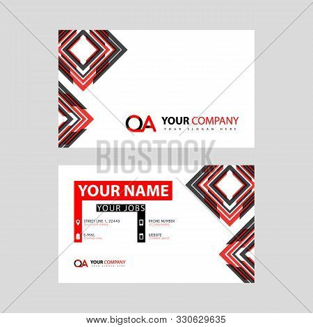 Letter Oa Logo In Black Which Is Included In A Name Card Or Simple Business Card With A Horizontal T