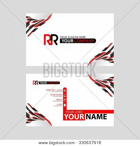 Logo Rr Design With A Black And Red Business Card With Horizontal And Modern Design. Rr Logo Design