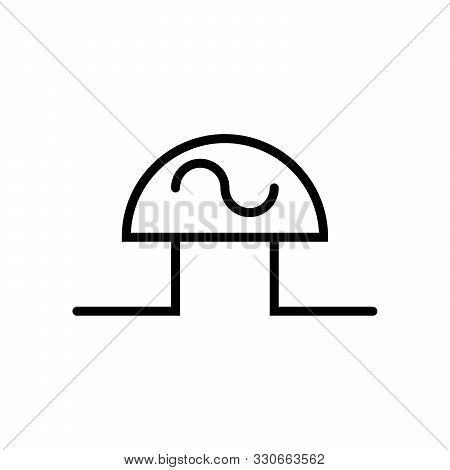 Ac Diode, Vector Best Gray Line Symbol On White Background, Eps 10