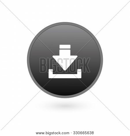 Download Icon On Square Black Internet Button Original Illustration