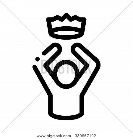 King Crown Human Talent Icon Vector Thin Line. Contour Illustration