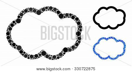 Cloud Composition Of Round Dots In Various Sizes And Color Tinges, Based On Cloud Icon. Vector Small
