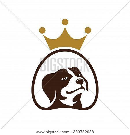 King Dog Pets Vector Logo Icon Vector Concept Design