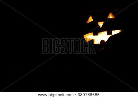 Eye And Outh Of Halloween Oumpkin In The Night