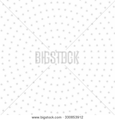 Seamless Geometric Vector Pattern. Modern Ornament With Light Slver Stars. Geometric Abstract Patter