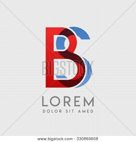 Bs Logo Letters With Blue And Red Gradation