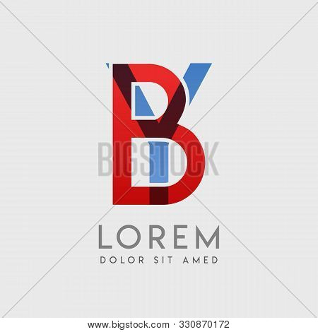 By Logo Letters With Blue And Red Gradation