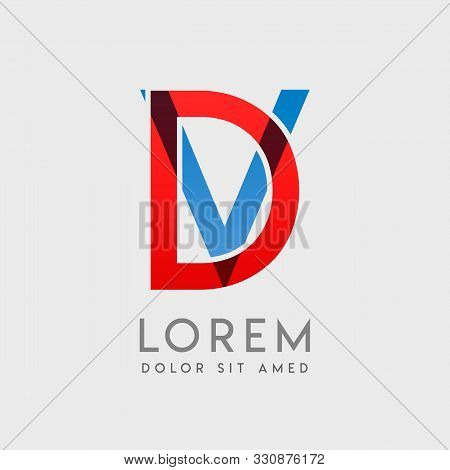 Dv Logo Letters With Blue And Red Gradation