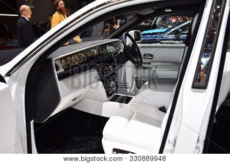 Geneva, Switzerland - March 05, 2019: Rolls Royce Phantom Extended Wheelbase - Geneva International
