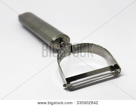 Stainless Steel Peeler Isolated On White Background