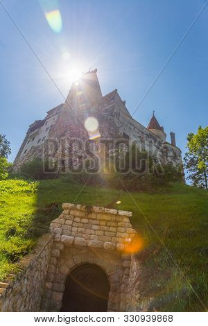 Bran, Romania: Drakulas Castle. Beautiful Landscape With A Bran Castle With A Summer Day