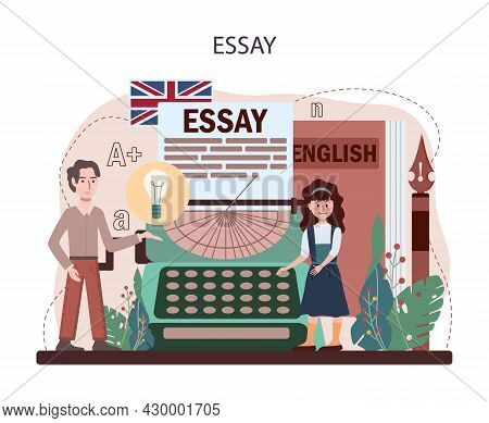 English Class Concept. Study Foreign Languages In School. Grammar