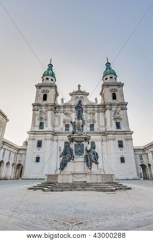 Cathedral Square (domplatz) Located At Salzburg, Austria