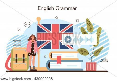 English Class Concept. Study Foreign Languages In School Or University