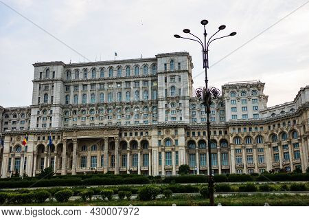 Palace Of Parliament At Night Time, Bucharest, Romania