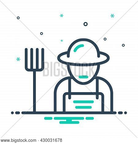 Mix Icon For Farmer Peasant Agriculturist Husbandman Grain-grower Grower Planter