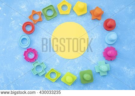 Colorful Details Of The Designer. Children's Creativity And Learning. Home Leisure. Educational Cons