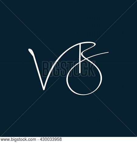 Initials Letter Vb Handwriting Logo Vector Template