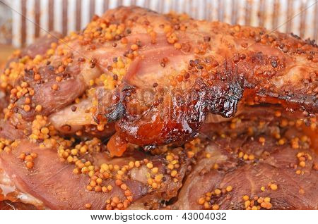 Primo piano di carne al forno Turchia-Gallo