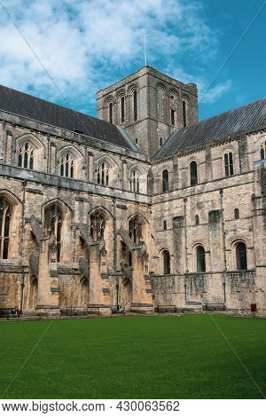 Winchester, United Kingdom, 10th August 2021:- A View Of Winchester Cathedral