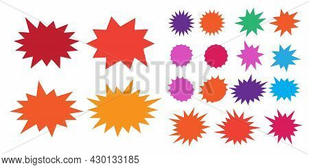 Starburst Speech Bubbles Set. Bursting Icon. Starburst Isolated Icons Set