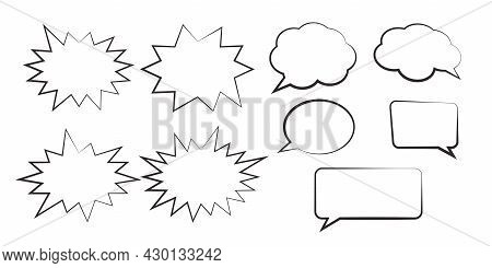 Speech Bubbles Isolated Vector Set. Cloud Bubble Speech For Communication