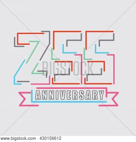255th Years Anniversary Logo Birthday Celebration Abstract Design Vector Illustration. Eps 10