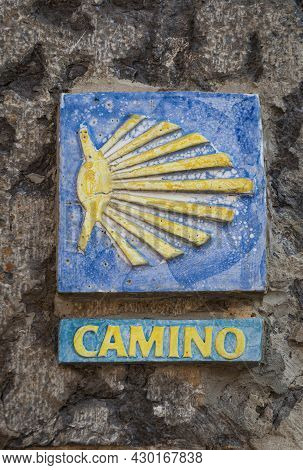 Aviles, Asturias, Spain; 08;11;2012: Symbol Of The Camino De Santiago That We Find Marking The Route