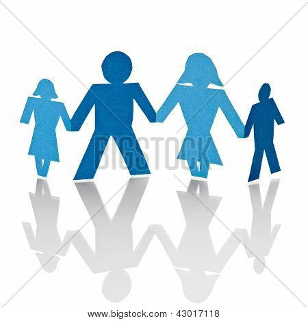 Paper People Shape Cut Connection Chain