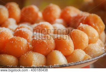 Close Up Popular Bangladeshi Sweetmeats As Streetfood